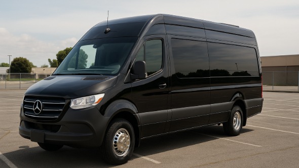 Exterior of Greenville Party Bus Company's 14 Passenger Sprinter Limousine in Greenville