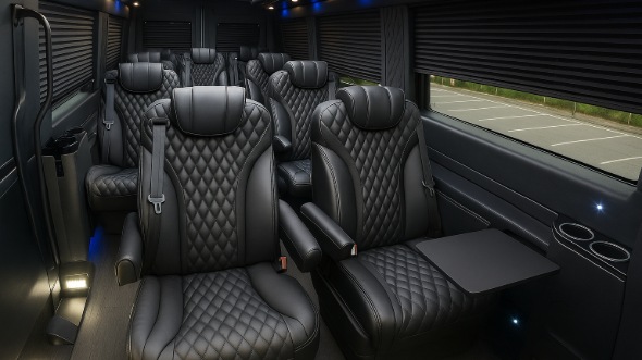 Interior of South Carolina Party Bus Company's 15 Passenger Minibus in South Carolina