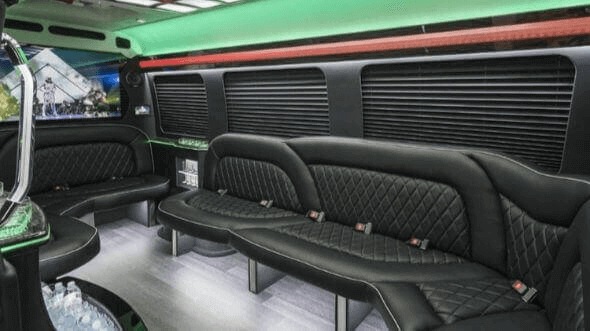 Interior of Simpsonville Party Bus Company's 15 Passenger Party Bus in Simpsonville