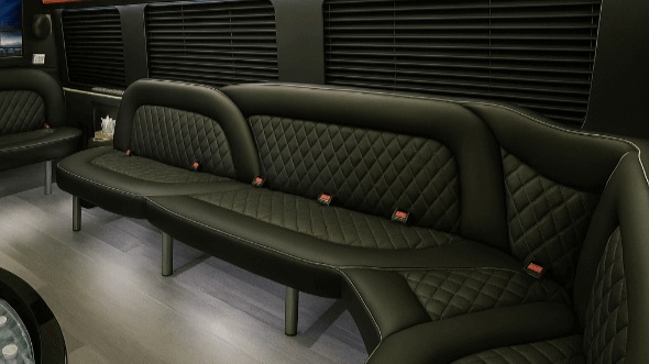 Interior of Myrtle Beach Party Bus Company's 18 Passenger Party Bus in Myrtle Beach