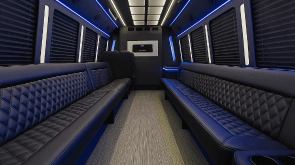 Interior of Fort Mill Party Bus Company's 20 Passenger Party Bus in Fort Mill