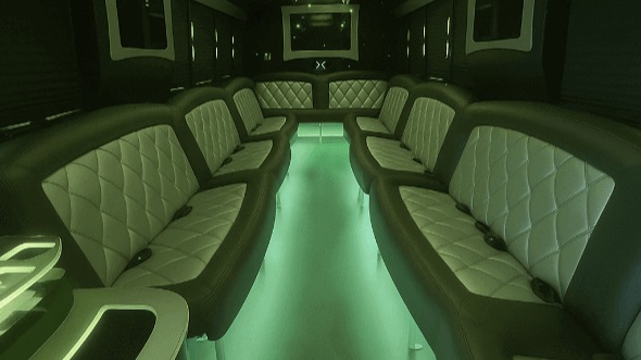 Interior of Rock Hill Party Bus Company's 20 Passenger Party Bus in Rock Hill