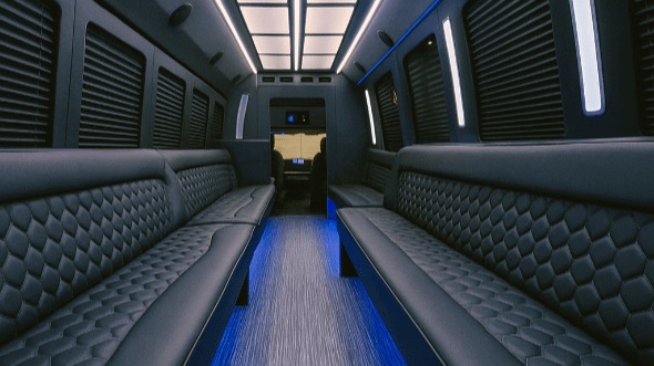 Interior of South Carolina Party Bus Company's 20 Passenger Party Bus in South Carolina