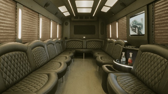Interior of Conway Party Bus Company's 25 Passenger Party Bus in Conway