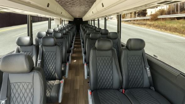 Interior of South Carolina Party Bus Company's 28 Passenger Minibus in South Carolina