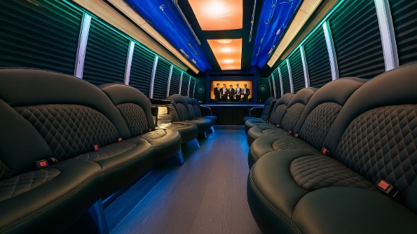 Interior of Hilton Head Island Party Bus Company's 28 Passenger Party Bus in Hilton Head Island