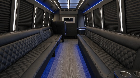 Interior of Greenville Party Bus Company's 30 Passenger Party Bus in Greenville