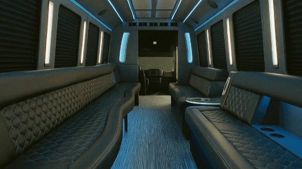 Interior of Mauldin Party Bus Company's 30 Passenger Party Bus in Mauldin