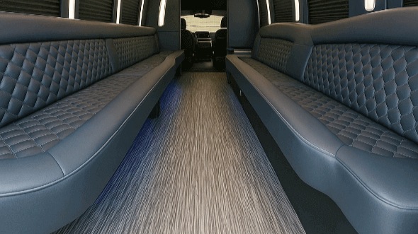 Interior of Simpsonville Party Bus Company's 30 Passenger Party Bus in Simpsonville