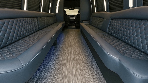 Interior of Spartanburg Party Bus Company's 30 Passenger Party Bus in Spartanburg