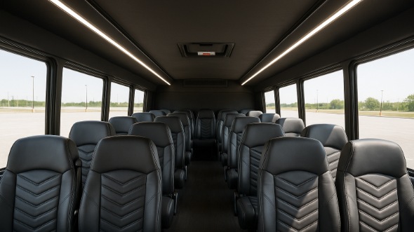 Interior of South Carolina Party Bus Company's 35 Passenger Minibus in South Carolina