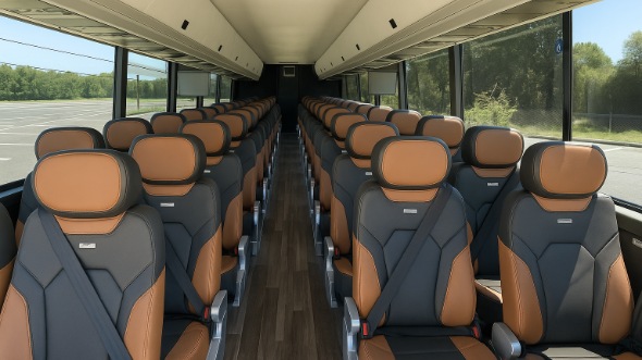 Interior of South Carolina Party Bus Company's 40 Passenger Charter Bus in South Carolina