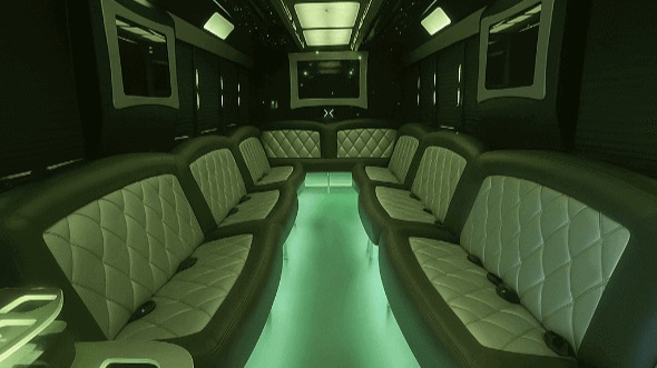 Interior of Charleston Party Bus Company's 40 Passenger Party Bus in Charleston