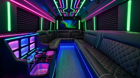 Interior of North Augusta Party Bus Company's 40 Passenger Party Bus in North Augusta