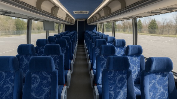 Interior of South Carolina Party Bus Company's 46 Passenger Charter Bus in South Carolina