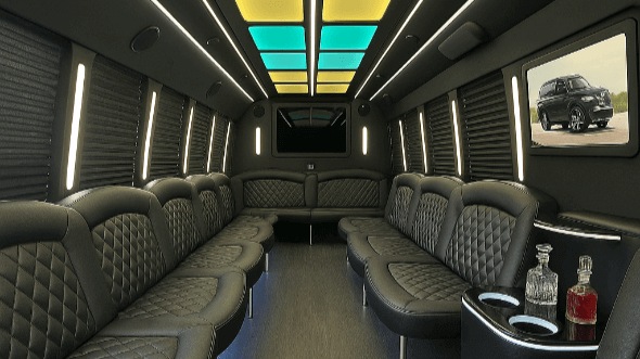 Interior of South Carolina Party Bus Company's 50 Passenger Party Bus in South Carolina